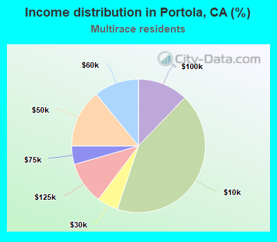 Income distribution in Portola, CA (%)