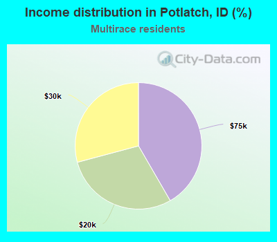 Income distribution in Potlatch, ID (%)