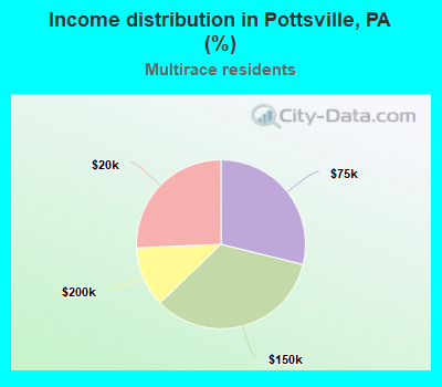 Income distribution in Pottsville, PA (%)