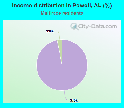 Income distribution in Powell, AL (%)