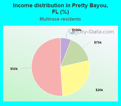 Income distribution in Pretty Bayou, FL (%)