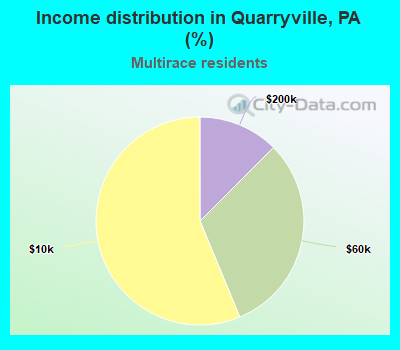 Income distribution in Quarryville, PA (%)