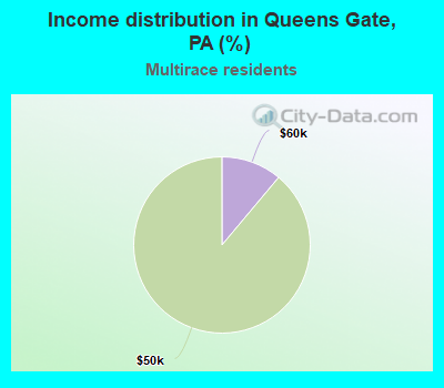 Income distribution in Queens Gate, PA (%)