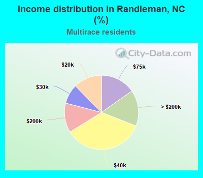 Income distribution in Randleman, NC (%)