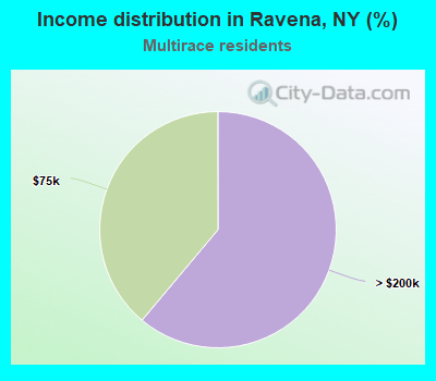 Income distribution in Ravena, NY (%)