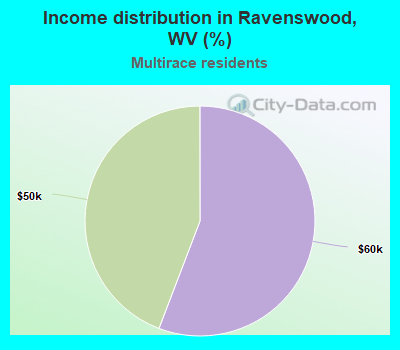 Income distribution in Ravenswood, WV (%)