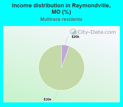 Income distribution in Raymondville, MO (%)