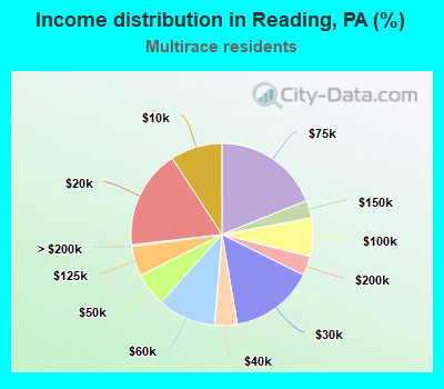 Income distribution in Reading, PA (%)