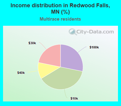 Income distribution in Redwood Falls, MN (%)