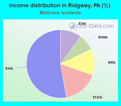 Income distribution in Ridgway, PA (%)