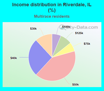 Income distribution in Riverdale, IL (%)