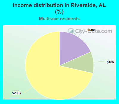 Income distribution in Riverside, AL (%)