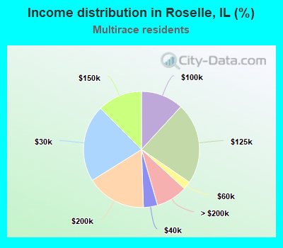 Income distribution in Roselle, IL (%)