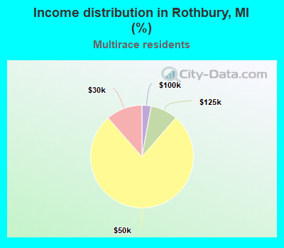 Income distribution in Rothbury, MI (%)