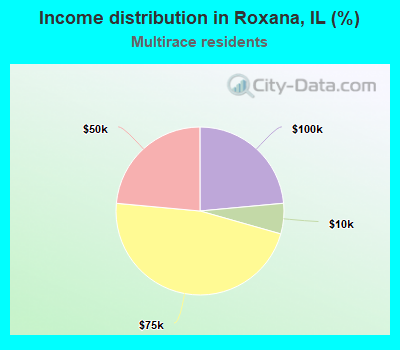 Income distribution in Roxana, IL (%)