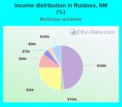 Income distribution in Ruidoso, NM (%)