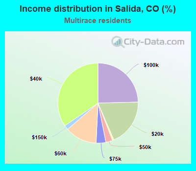 Income distribution in Salida, CO (%)
