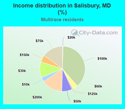 Income distribution in Salisbury, MD (%)