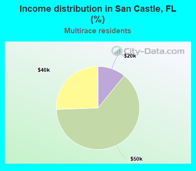 Income distribution in San Castle, FL (%)