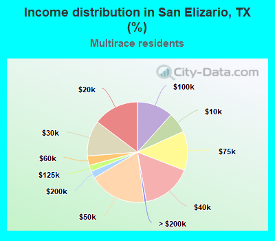 Income distribution in San Elizario, TX (%)