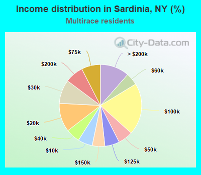 Income distribution in Sardinia, NY (%)