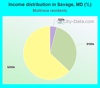 Income distribution in Savage, MD (%)