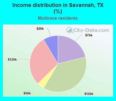 Income distribution in Savannah, TX (%)
