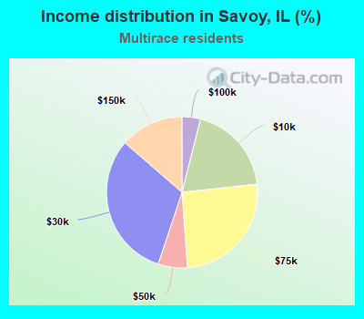 Income distribution in Savoy, IL (%)