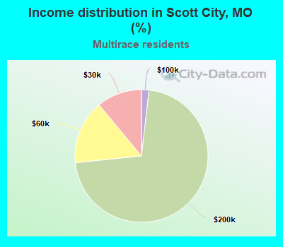 Income distribution in Scott City, MO (%)