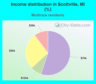 Income distribution in Scottville, MI (%)