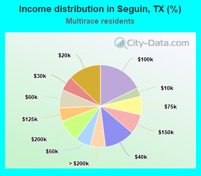 Income distribution in Seguin, TX (%)
