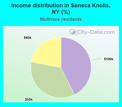 Income distribution in Seneca Knolls, NY (%)