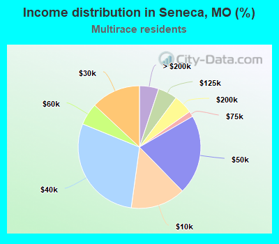 Income distribution in Seneca, MO (%)