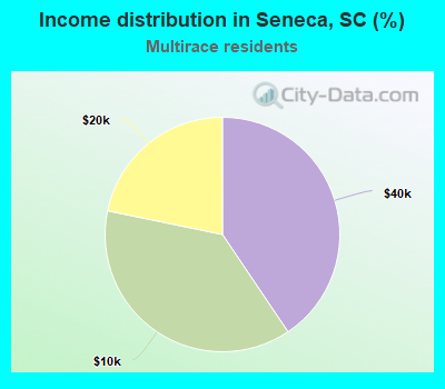 Income distribution in Seneca, SC (%)
