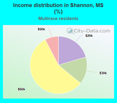 Income distribution in Shannon, MS (%)