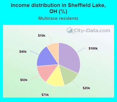 Income distribution in Sheffield Lake, OH (%)