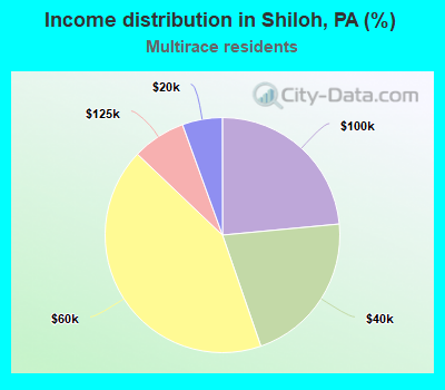 Income distribution in Shiloh, PA (%)