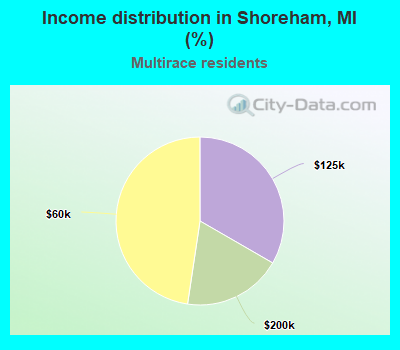 Income distribution in Shoreham, MI (%)