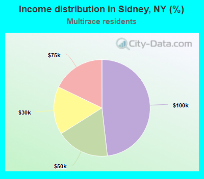 Income distribution in Sidney, NY (%)