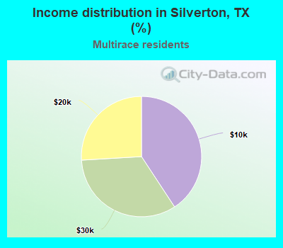 Income distribution in Silverton, TX (%)