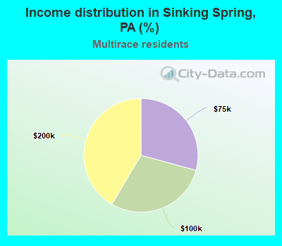 Income distribution in Sinking Spring, PA (%)
