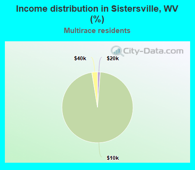 Income distribution in Sistersville, WV (%)