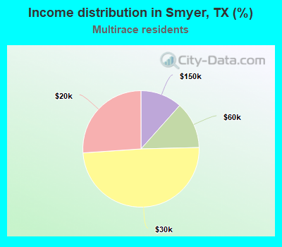 Income distribution in Smyer, TX (%)