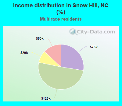 Income distribution in Snow Hill, NC (%)