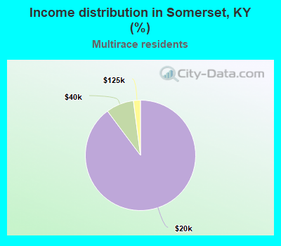 Income distribution in Somerset, KY (%)