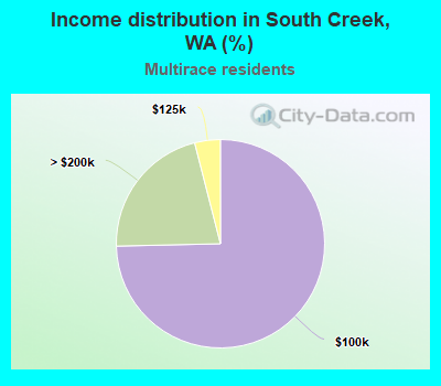 Income distribution in South Creek, WA (%)
