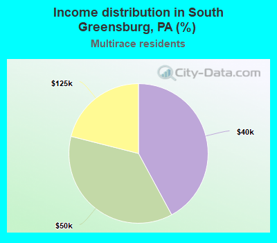 Income distribution in South Greensburg, PA (%)