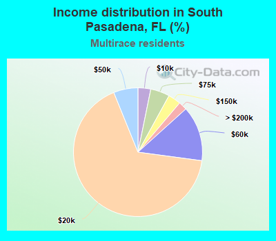 Income distribution in South Pasadena, FL (%)