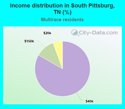 Income distribution in South Pittsburg, TN (%)