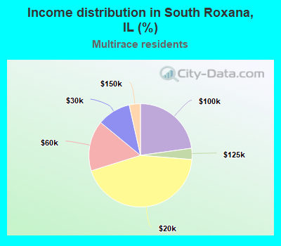 Income distribution in South Roxana, IL (%)